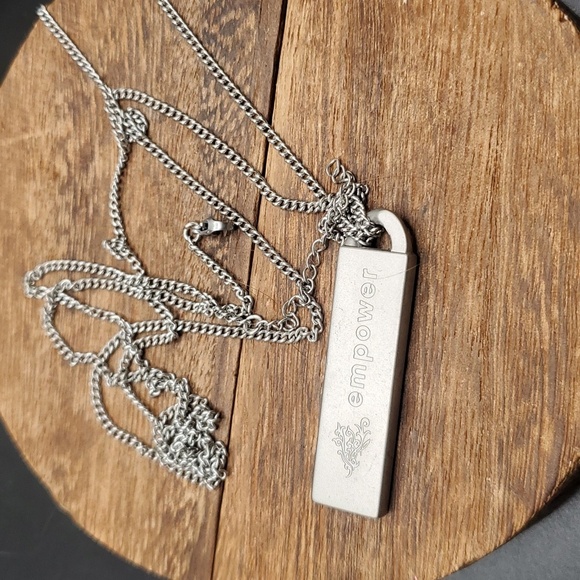 Heavy bar tag empower inspirational necklace trendy high end  N2707 - Picture 1 of 2